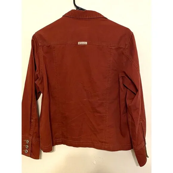 Women's Columbia Sportswear Rust Colored Button Up Trucker Jacket Size PL Large - Picture 4 of 4